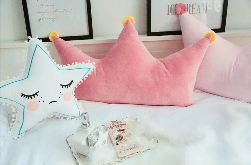 Coroa de Travesseiro de Pelúcia Almofada de Pelúcia Brinquedos de Pelúcia Presente de Aniversário Coroa Toy Kids Crianças Quarto Grande Almofada Boneca Ins 90 cm - 100 7 High Quality Brinquedos e hobbies