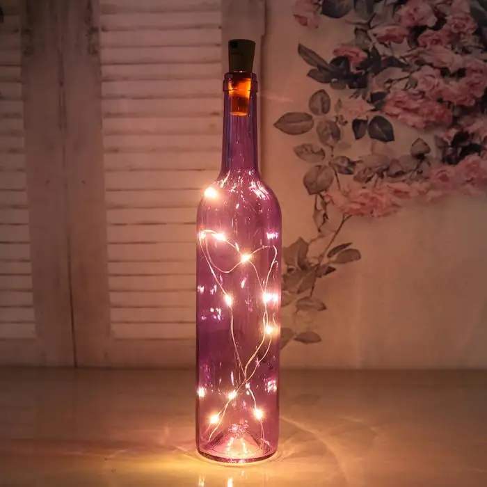 Горячая 8 шт./компл. светодиодная бутылка нить с пробкой огни вечерние DIY домашний декор бутылки для вина медный провод 20 светодиодный s свет PLD