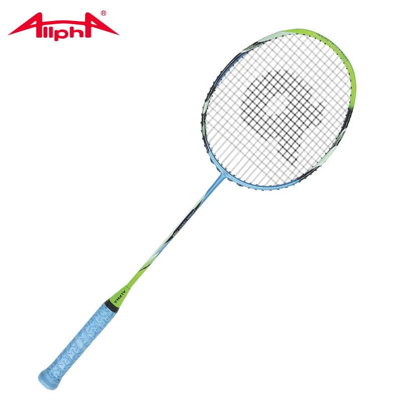 

Alpha Badminton Racket Newest Carbon High Pounds Up to 28LBS Eastic Durable Single Racquets for Amateur Intermediate CP7000
