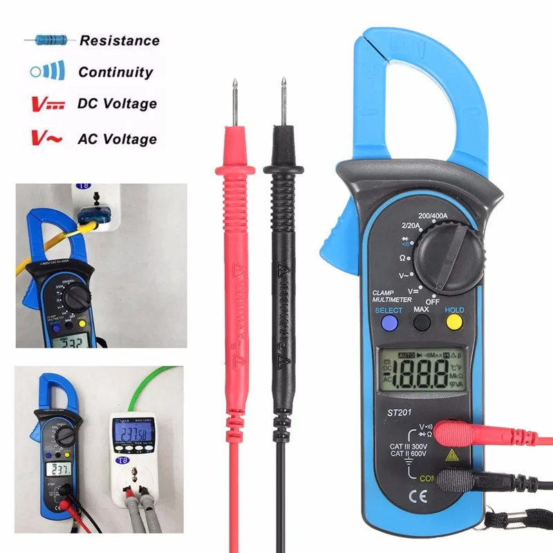 Новое поступление цифровой клещи мультиметр Ом AMP метр AC/DC тока Напряжение тестер сопротивления