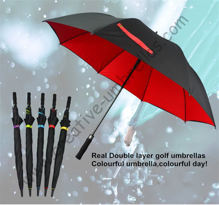 

buy 3pcs get 1 free straight golf umbrellas.real double layers fabric fiberglass frame,auto open Pongee,anti-thunder,,anti rust