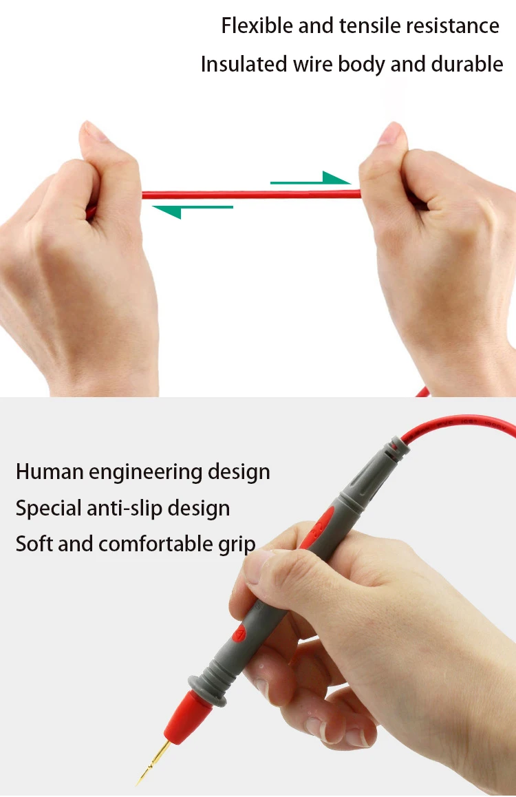 10 в 20 в многометровый Тестовый Кабель 110 см игольчатый зонд Универсальный цифровой мультиметр зонд игла для проволоки