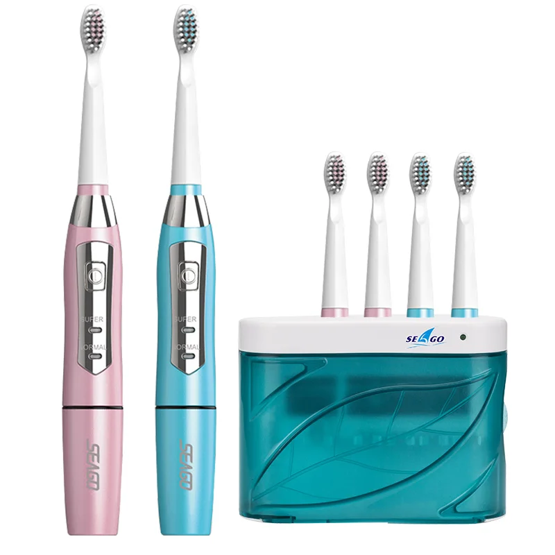 Семейная пара набор Seago Sonic электрическая зубная щетка Professional TeethBrush 5 сменных