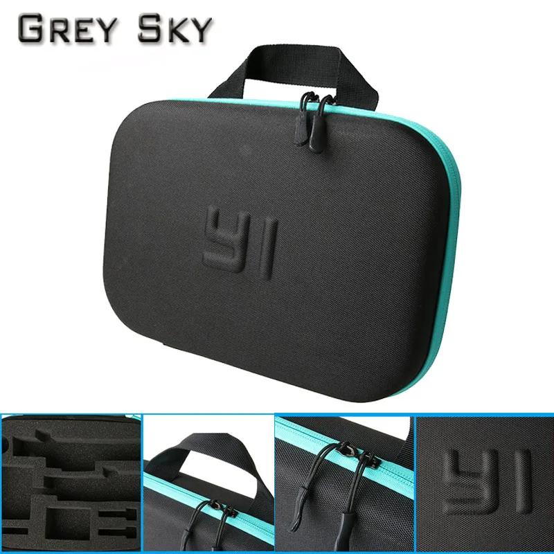 black bag Чехол для переноски EVA Box сумка для хранения+ Водонепроницаемый чехол для дайвинга для Xiaomi Yi 4k 2 xiaoyi аксессуары для спортивной экшн-камеры - Цвет: black bag