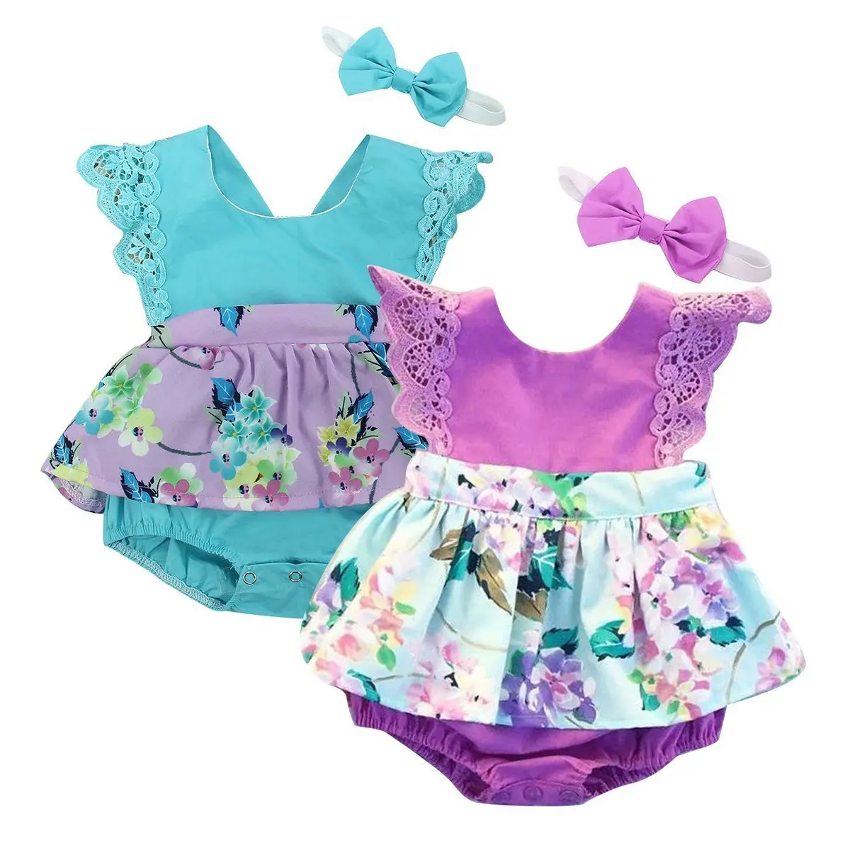 Buy Newborn Infant Baby Girl Floral Cotton Romper Jumpsuit Outfits Sunsuit