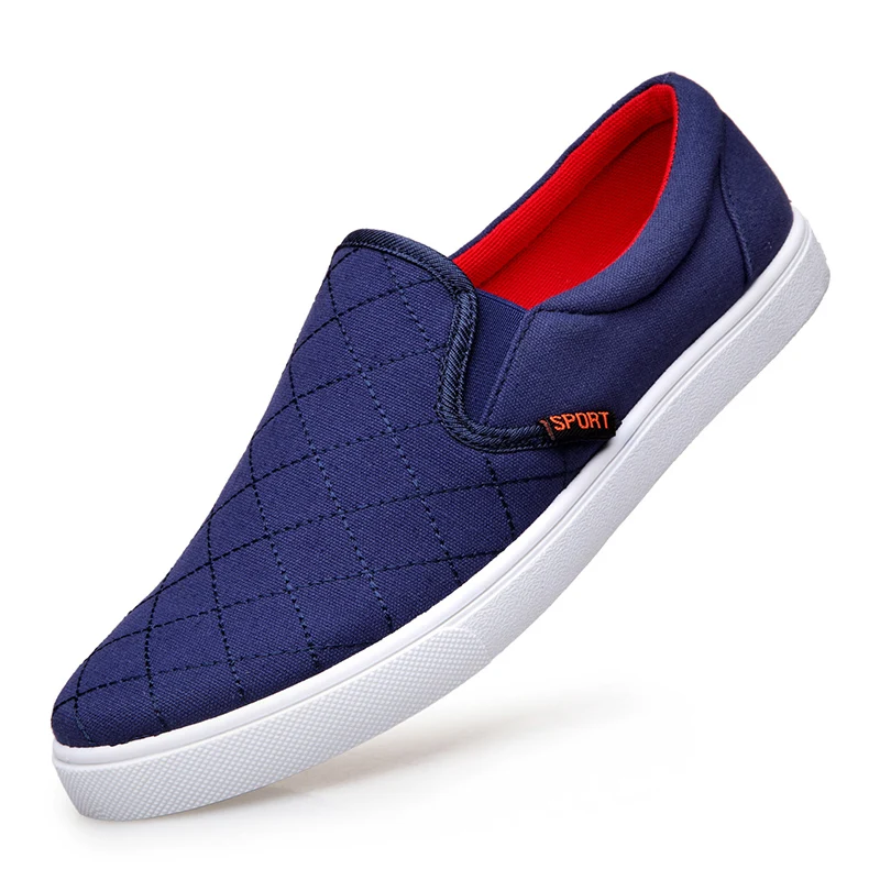

2017 Spring Summer Brand Mens Loafers Shoes New Fashion Breathable Canvas Shoes High Quality Flats Slip On Casual Shoes Men Blue