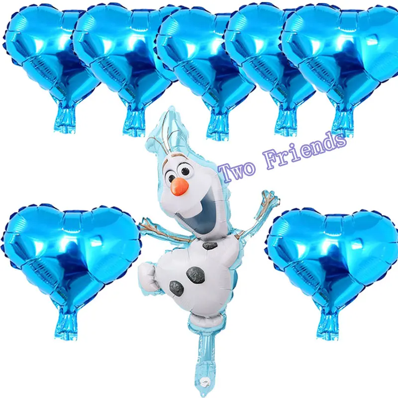 disney balloons шары фольгированные 8 шт./лот Снеговик Свадебный день рождения украшения ребенок игрушки Baby Shower air надувные баллоны - Цвет: blue heart