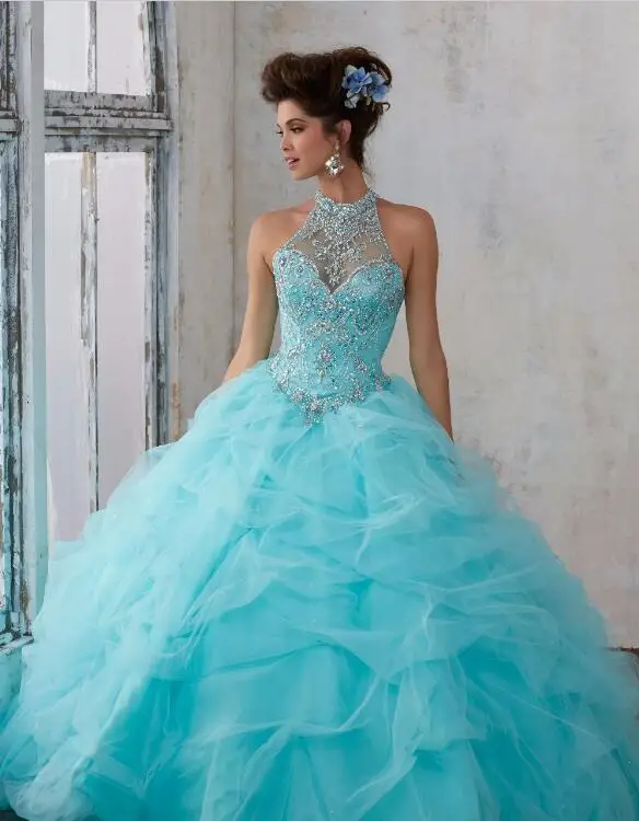 mint blue quinceanera dresses