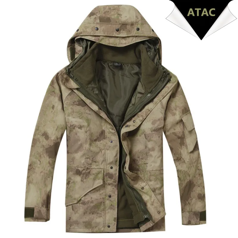 G8 Windbreaker Tactical Army Camouflage Coat, Warm Fleece inside, Military Jacket Waterproof Clothes, Men coat - Цвет: ATAC