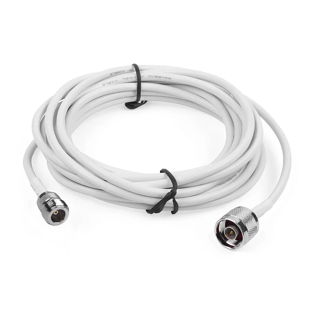 5 м кабель RG58 коаксиальный кабель N-Male к N-Female коаксиальный кабель для мобильного усилителя сигнала ретранслятор для наружного использования антенны - Цвет: White