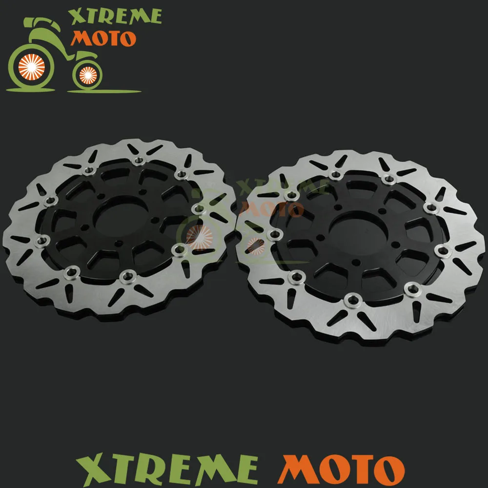 2Pcs Black Motorcycle Front Floating Brake Disc Rotor For SV GSXF GSXF GSX600F 04-06 GSF650 05 06 SV650 03-09 GSX750F 04-06