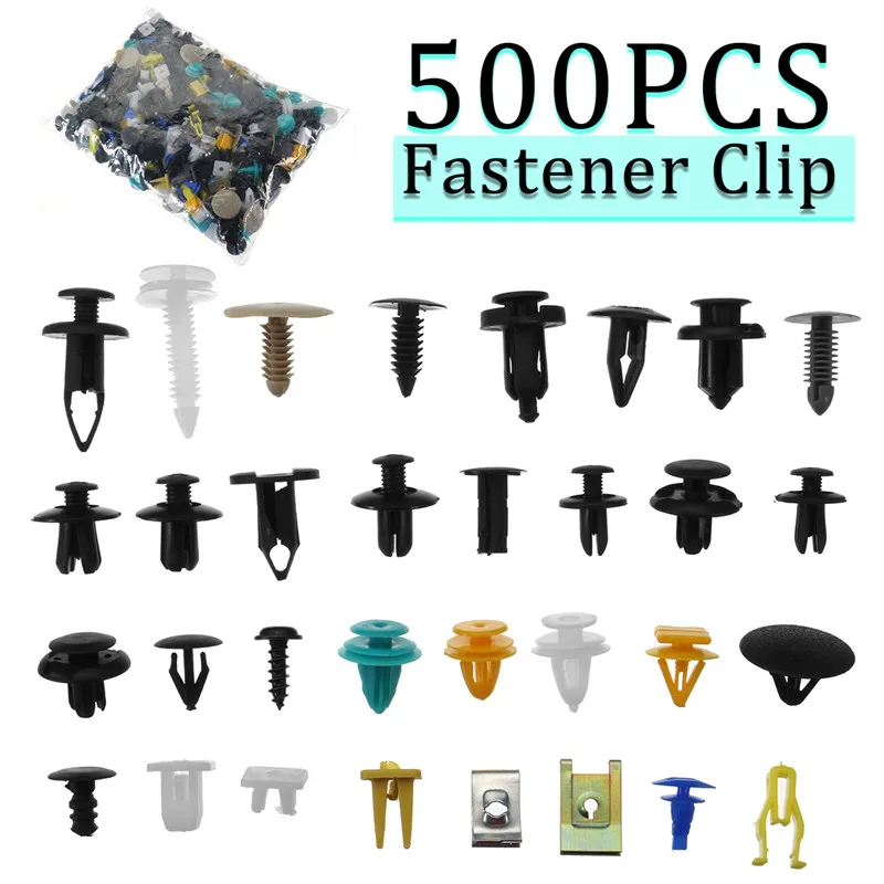 1Set /500Pcs Auto Mixed Fastener Clip Bumper Car Push Engine for Fender