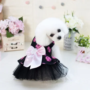 

Dog baby pet dog clothes clothing 2018 spring and summer new taidibi Xiong cartoon cute point skirt