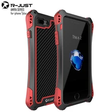 AMIRA Armor Carbon Fiber metal aluminum Shockproof Cover case for iphone 7 plus 5.5 outdoor anti-knock phone cases i7 plus