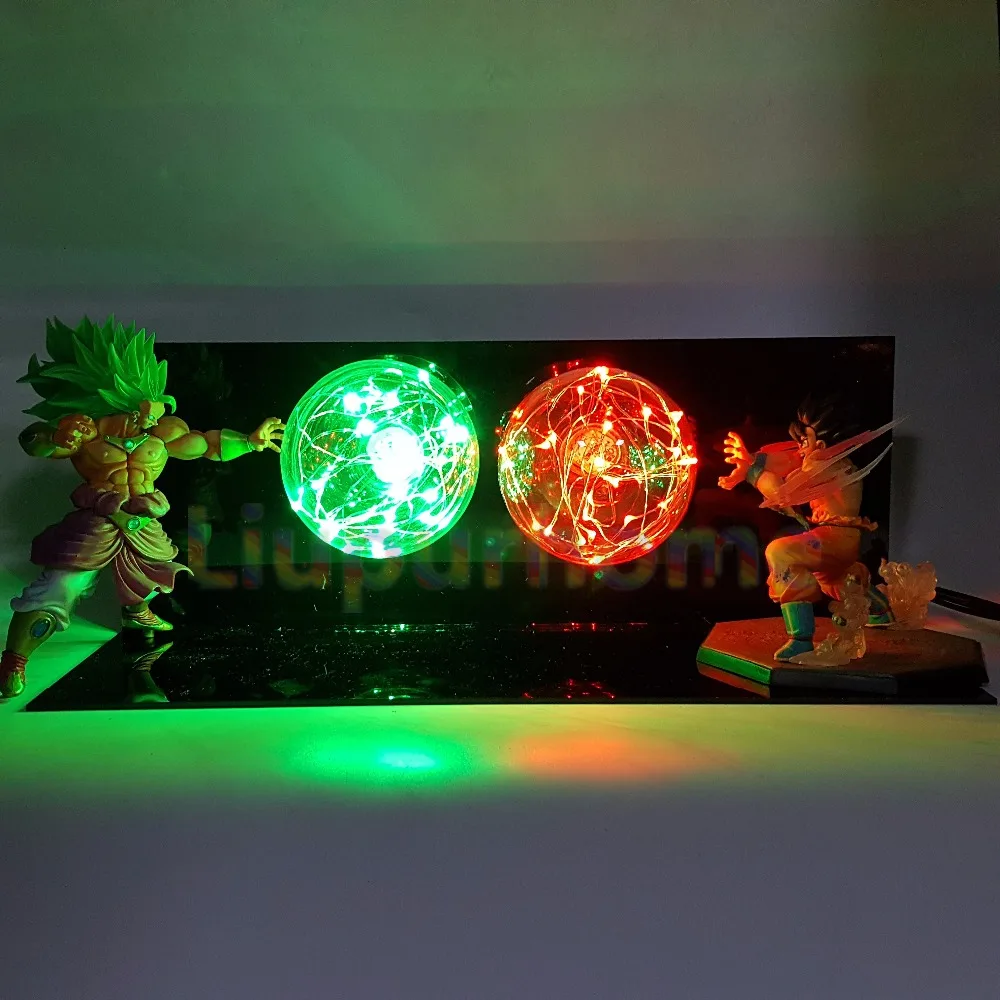 Dragon Ball Z Сон Гоку против броли Led сцена аниме Dragon Ball Супер настольная лампа игрушка фигурки DBZ lampara led ночное освещение