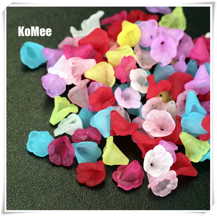 200pcs/lot Fashion Small Flower beads 8x10mm Random Mixed Colors