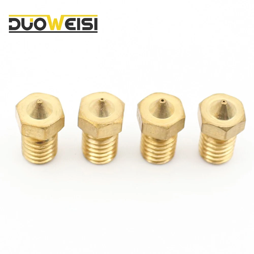 M6 3D Printer Brass Nozzle 0.2/0.3/0.4/0.5/0.6/0.8/1mm For E3D V6/V5 J-Head for 3mm Filamnet Extruder nozzles .WHOLESALE .