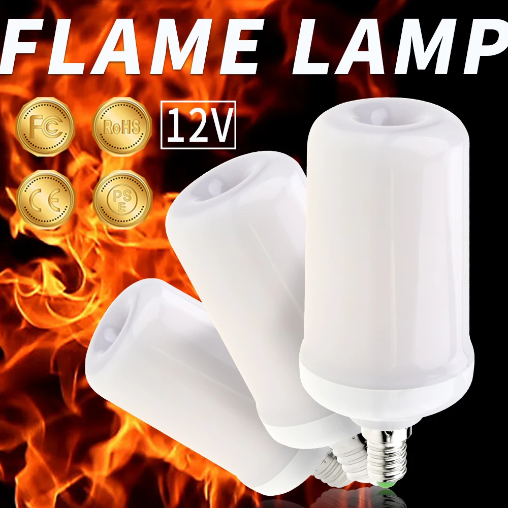 

LED Flame Bulb E27 LED Fire Lamp 12V E14 LED Lamp Flame Effect Candles Home Decoration E26 Flickering Burning Holiday Light Bulb
