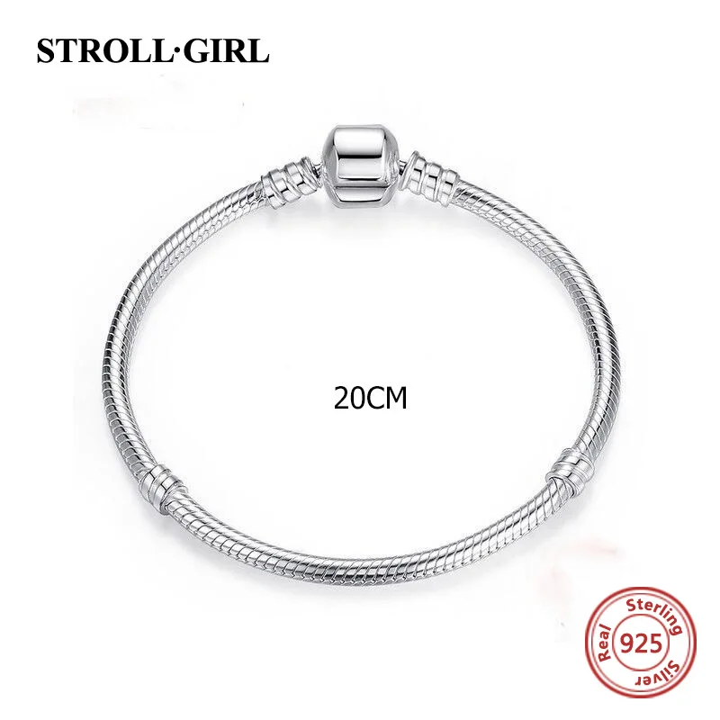 

Strollgirl 100% 925 Sterling Silver pandora original Charms Bracelet luxury Fashion diy Jewelry making for women bracelet gifts