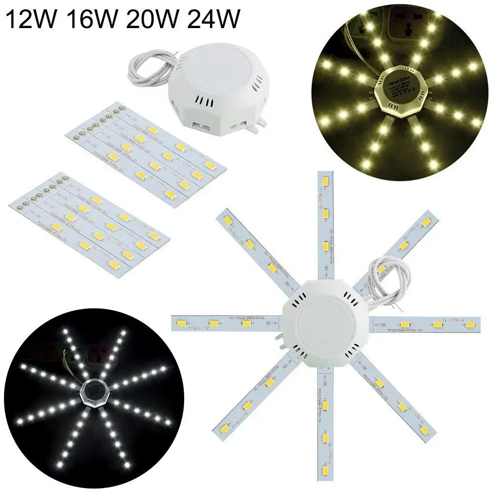 Светодиодная самодельная лампа 5730SMD 12 Вт 16 24 Холодный белый Потолочный