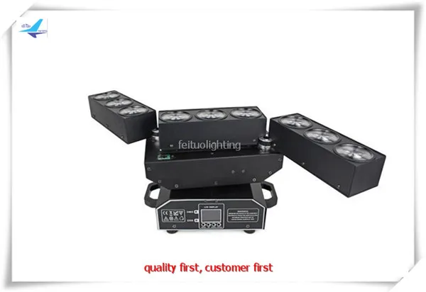 

New Dj Extend Moving Head Beam Stage Disco Robot Led Light RGBW 4in1 9pcs 15W Moving Head Wash Light Dmx Auto Sound For Show