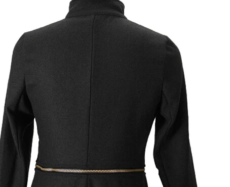 Long Trench Coat Women Plus Size 3XL European Style Wool Cashmere Fashion Women's Slim Zipper Winter Coat Multicolor