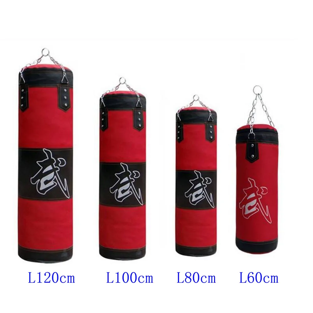 120cm Training Fitness MMA Boxing Punching Sandbag Indoor Pressure Relief with Muay Thai Boxing Gloves Hook Chain four Accessory