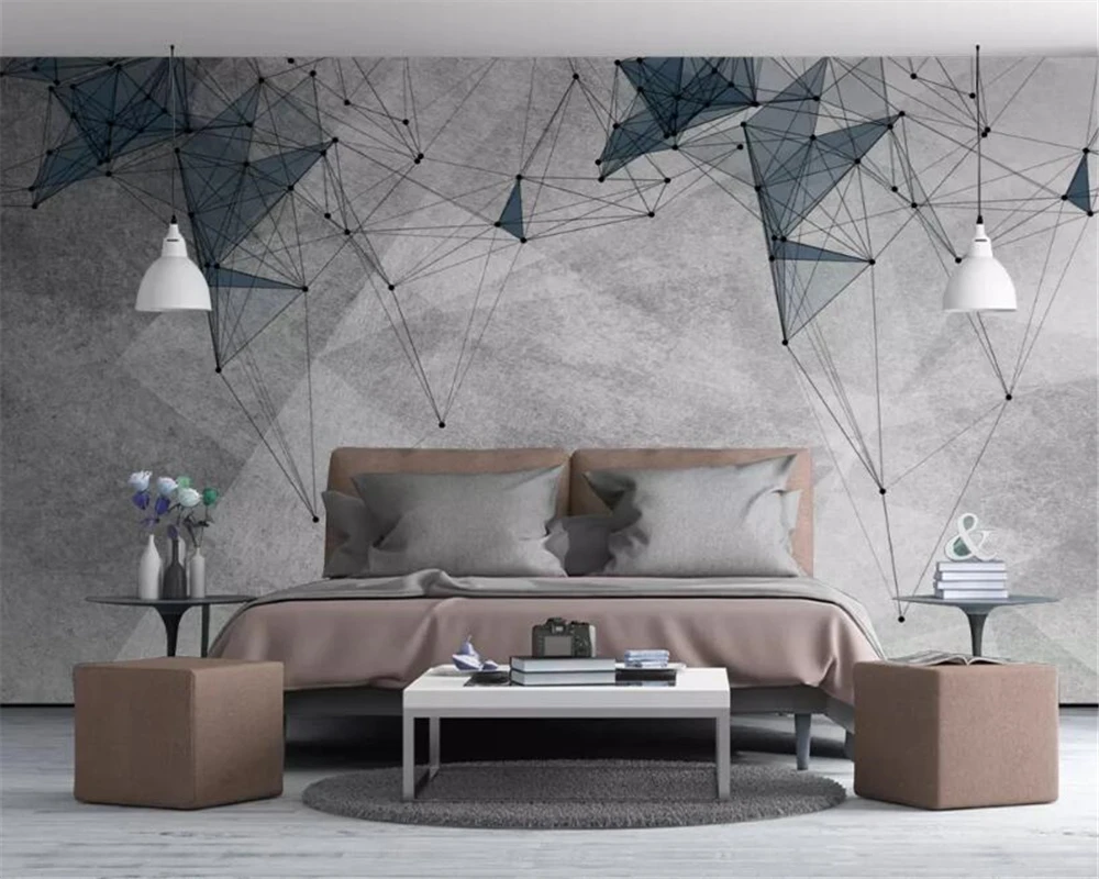 

beibehang Modern silk material Nordic personality abstract geometric lines mural TV background wall papel de parede 3d wallpaper