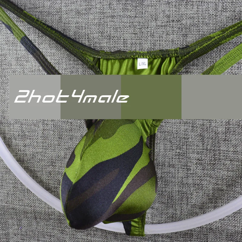 Mens-Thong-Bulge-Pouch-G-string-Bikini-T-back-Army-_57