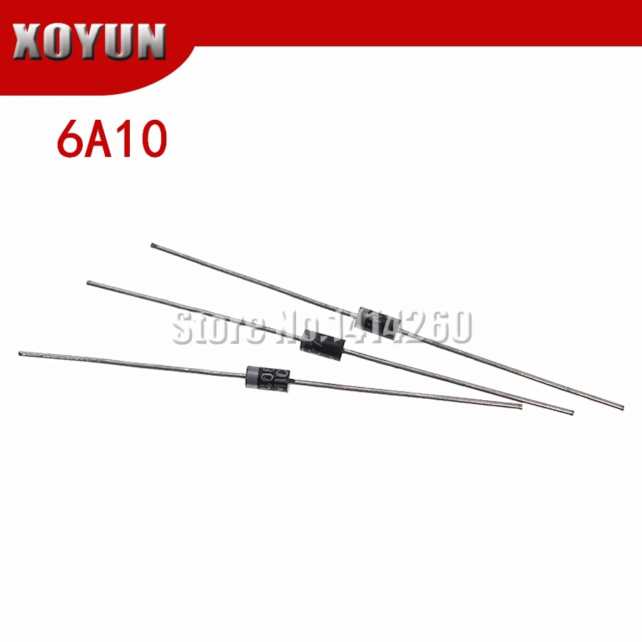 Выпрямительный диод 20 шт./лот 6A10 6A 1000V R-6 | Электронные компоненты и принадлежности