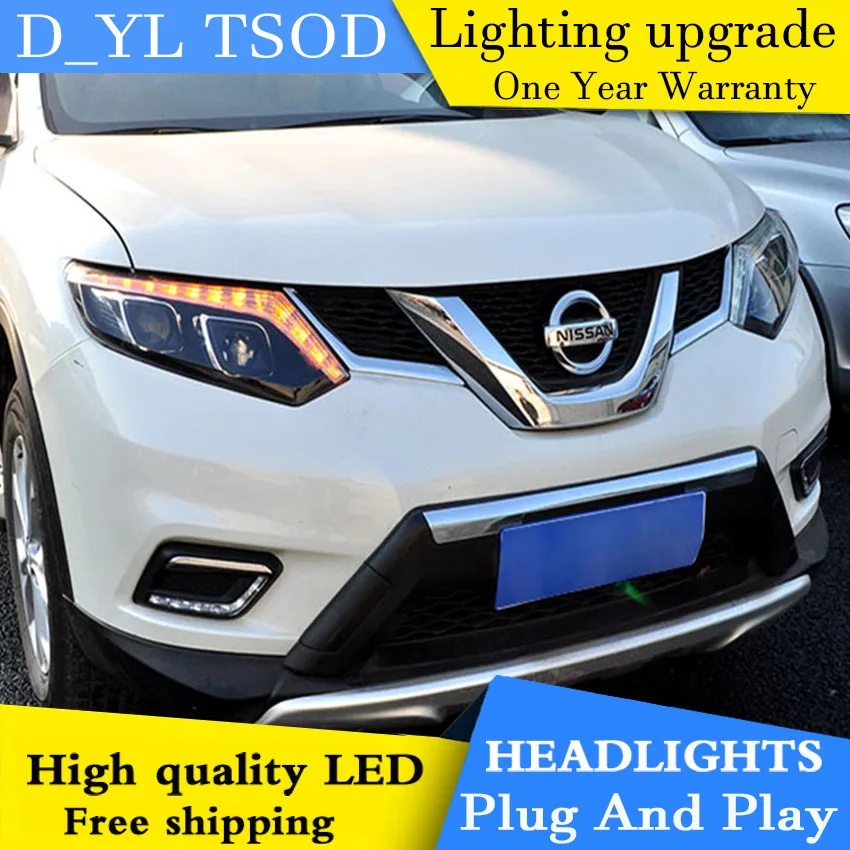 D_YL Автомобиль Стайлинг для Nissan X-Trail фары 2008- X-Trail светодиодный фар DRL Объектив Двойной луч H7 Ксеноновые bi Xenon объектива