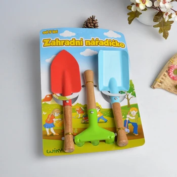 

3pcs/set Funny Mini Rake Small Shovel Floral Shovel Wooden Gardening Tools Cute children Garden Hand Tool Set