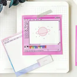 1 шт. Kawaii канцелярский компьютер розовый ежедневный Липкие заметки портативный блокнот милый блок стикеров для заметок