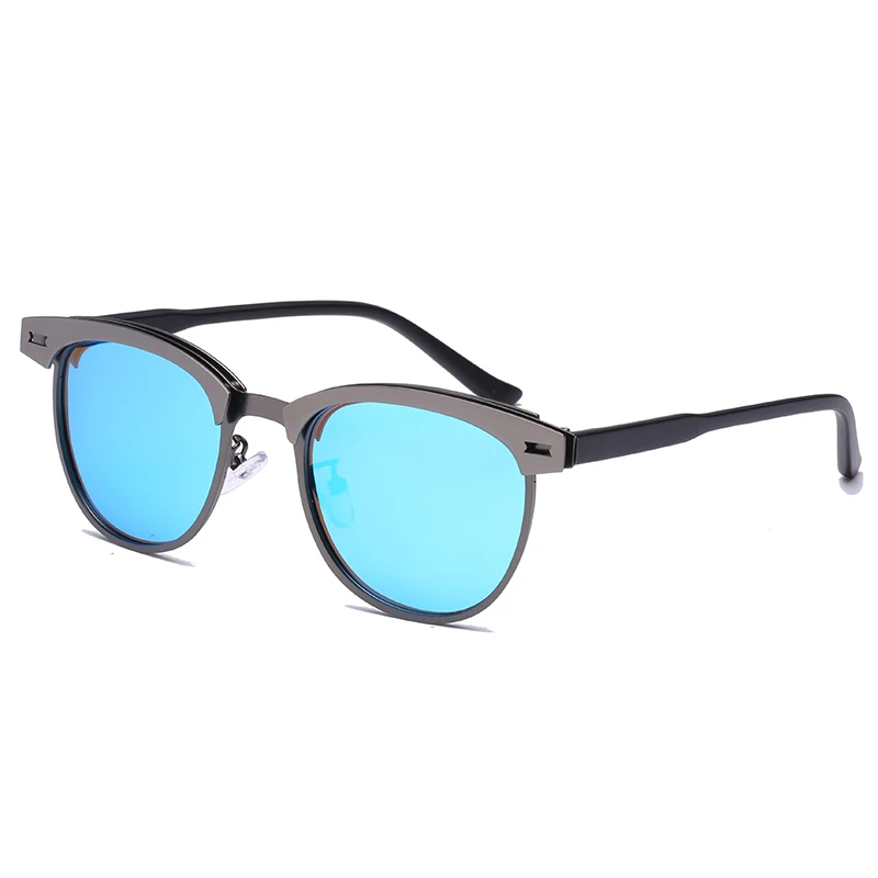 HD Мужские Женские поляризованные солнцезащитные очки мужские женские UV400 черная оправа солнцезащитные очки женские Брендовые очки Винтажные Солнцезащитные Очки - Цвет линз: gun-blue
