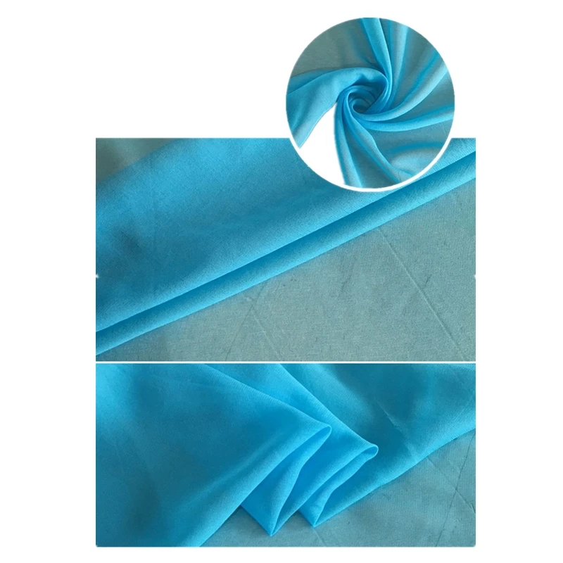 

1 meter silk georgette fabric for sewing 8 mm silk fabrics twisted yarn thin cloth quilting for patchwork telas 100% silk solid