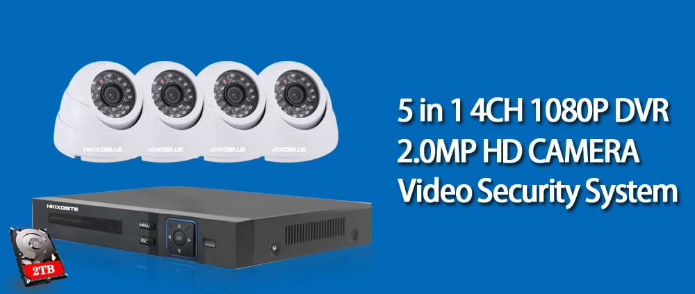 HD 2MP товары теле и видеонаблюдения CCTV системы 4CH Full HD 1080p HD AHD DVR комплект P 4*1080 P черный камера Крытый безопасности