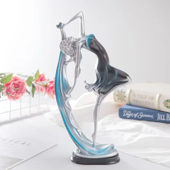 

Creative Resin Dancing Girl Statue Ornaments European Style Elegant Lady Figurines Desktop Crafts Gifts Home Decor Accessories