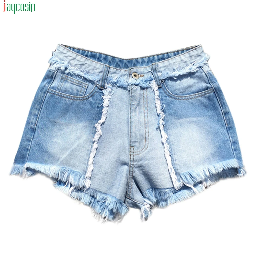 JAYCOSIN летние женские модные короткие удобные джинсовые шорты с дырками и высокой