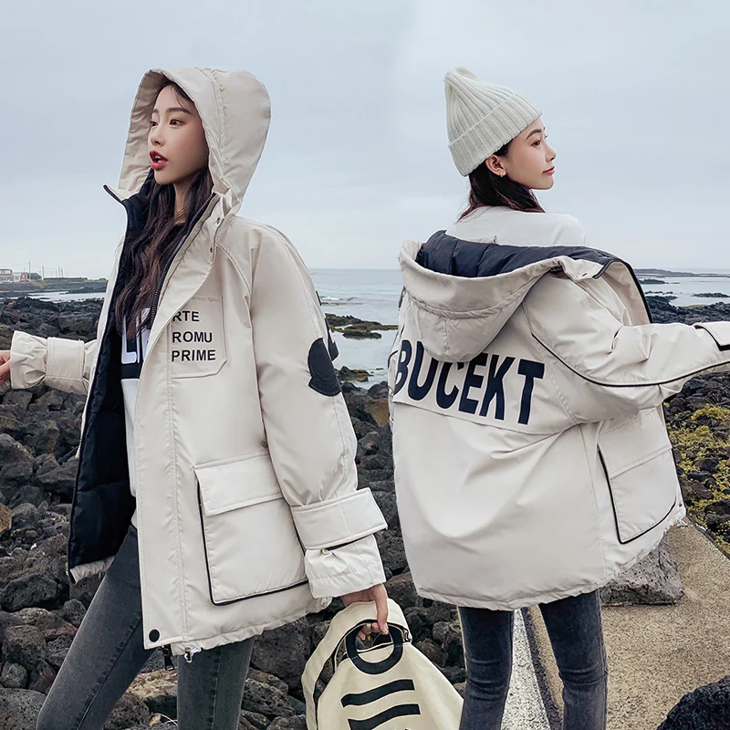 Fall And Winter 2019 New women jackets Leisure Down Cotton Clothing Overcoat  Hat Clothing Fashionable thermal clothing