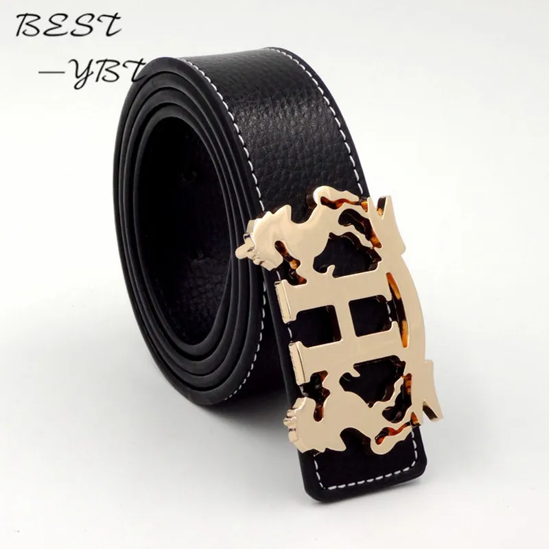 

New Fashion Casual Women and Men Belts Smooth Buckle Brand Leather Belt Ceinture Femme