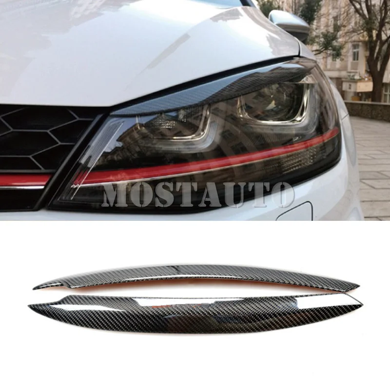 

2 шт., накладки на передние фары из углеродного волокна для Volkswagen Golf 7 GTD Mk7 2013-2018