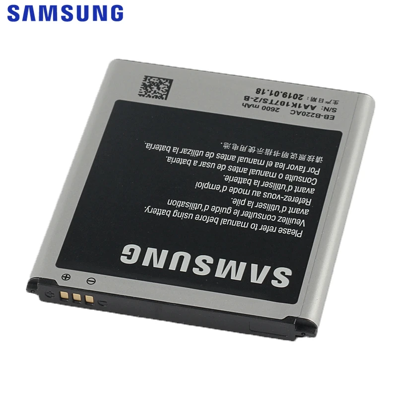 Сменный аккумулятор samsung для Galaxy Grand 2 SM-G7106 SM-G7102 G7108 G7108V настоящий аккумулятор для телефона EB-B220AC 2600 мАч