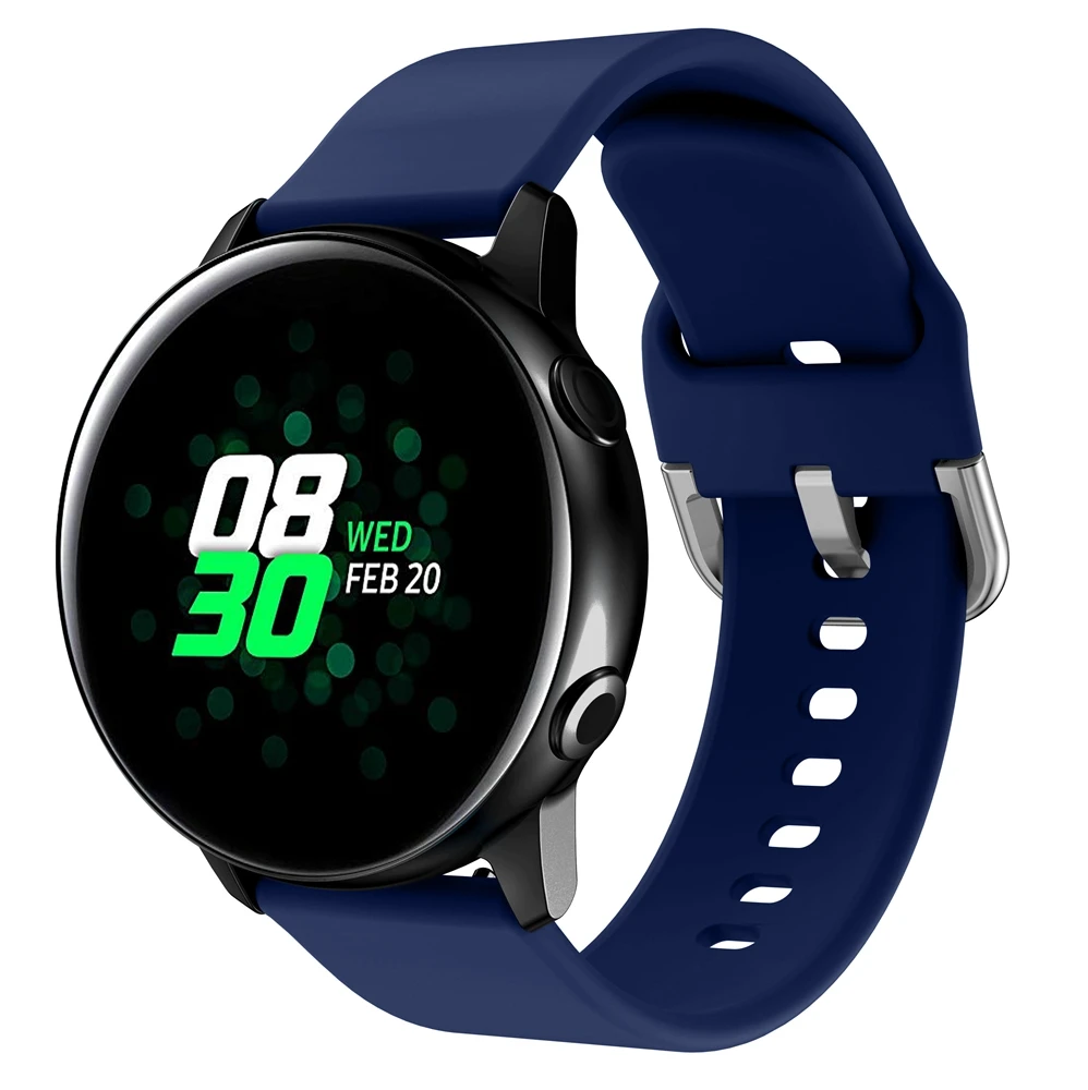 20 мм силиконовый ремешок для часов Универсальный 42 samsung Galaxy SmartWatch чистый 8 цветов