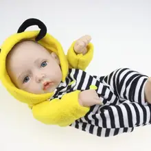 28 см новая силиконовая кукла-Реборн, игрушки, реалистичные детские куклы ручной работы, Детская домашняя кукла с одеждой животных, игровой домик