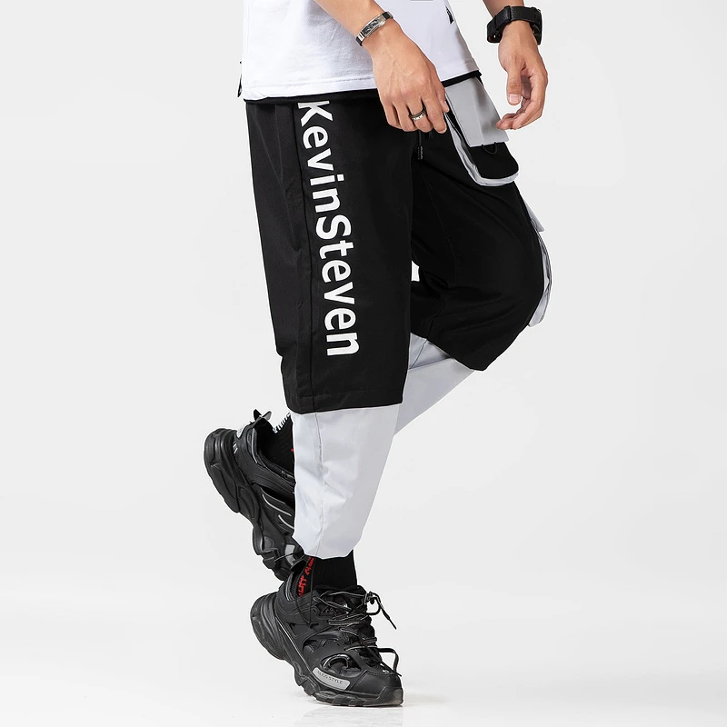 

2019 New Hip Hop Stitching Color Pants Men