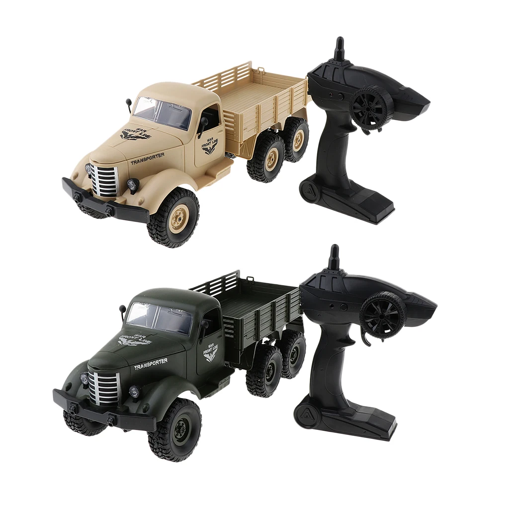 

JJRC Q60 6WD RC Military Truck 1/16 Climbing Car Model RTR Kits w/ Controller USB Cable for Kids Birthday Gift