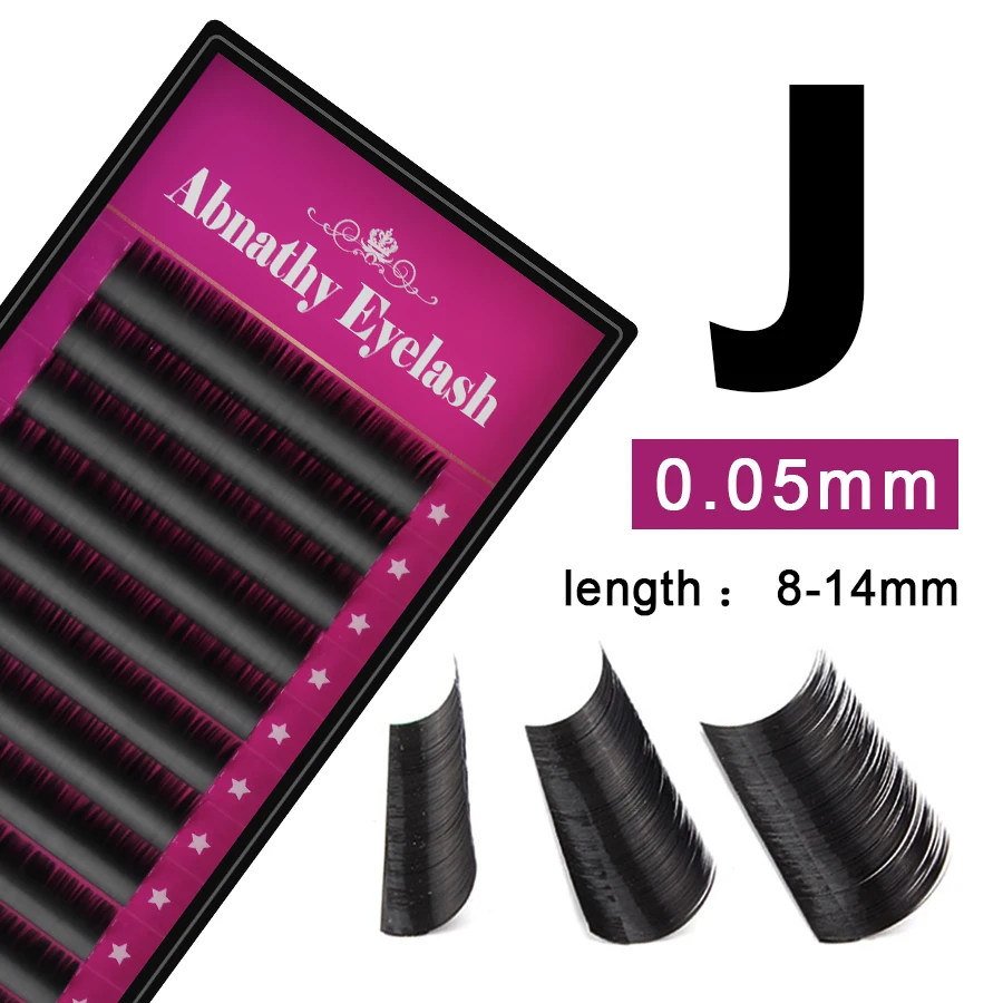 

Abnathy Lashes 0.05 J Curl False Fake Mink Eyelash Extension Individual Eye Lashes Thin and Soft Tray Lashes Free Shipping