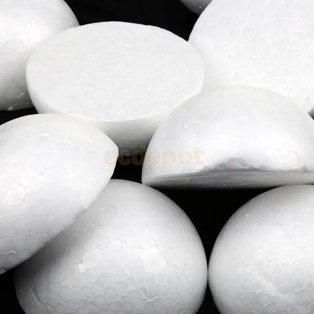 MagiDeal White Half Round Styrofoam Balls Craft Balls Ornament for Crafting Modeling DIY Painting Christmas Party Decoration