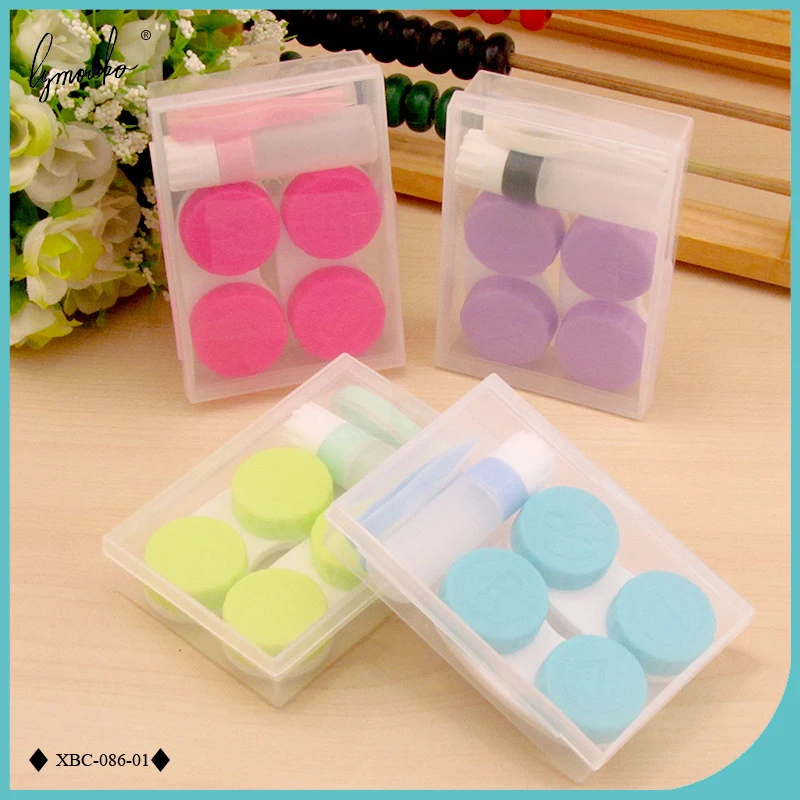 

Lymouko Fashion 4 Colors Sets with 2pcs Double Box for Travel Contact Lens Case Kit Holder Container Lenses Box Eyewear
