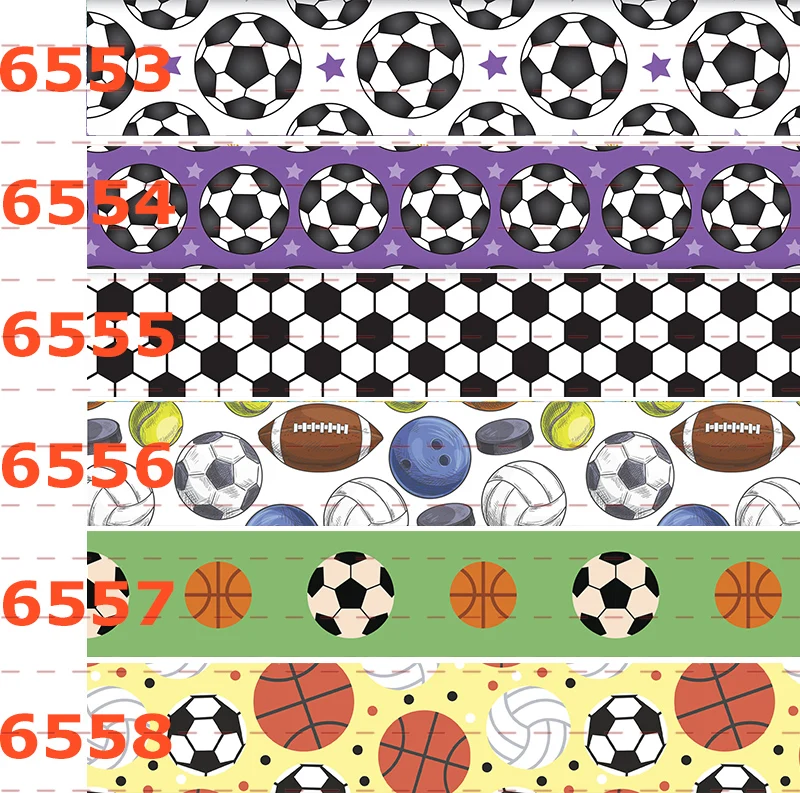 

10yards -different sizes -soccer pattern ribbon printed Grosgrain ribbon